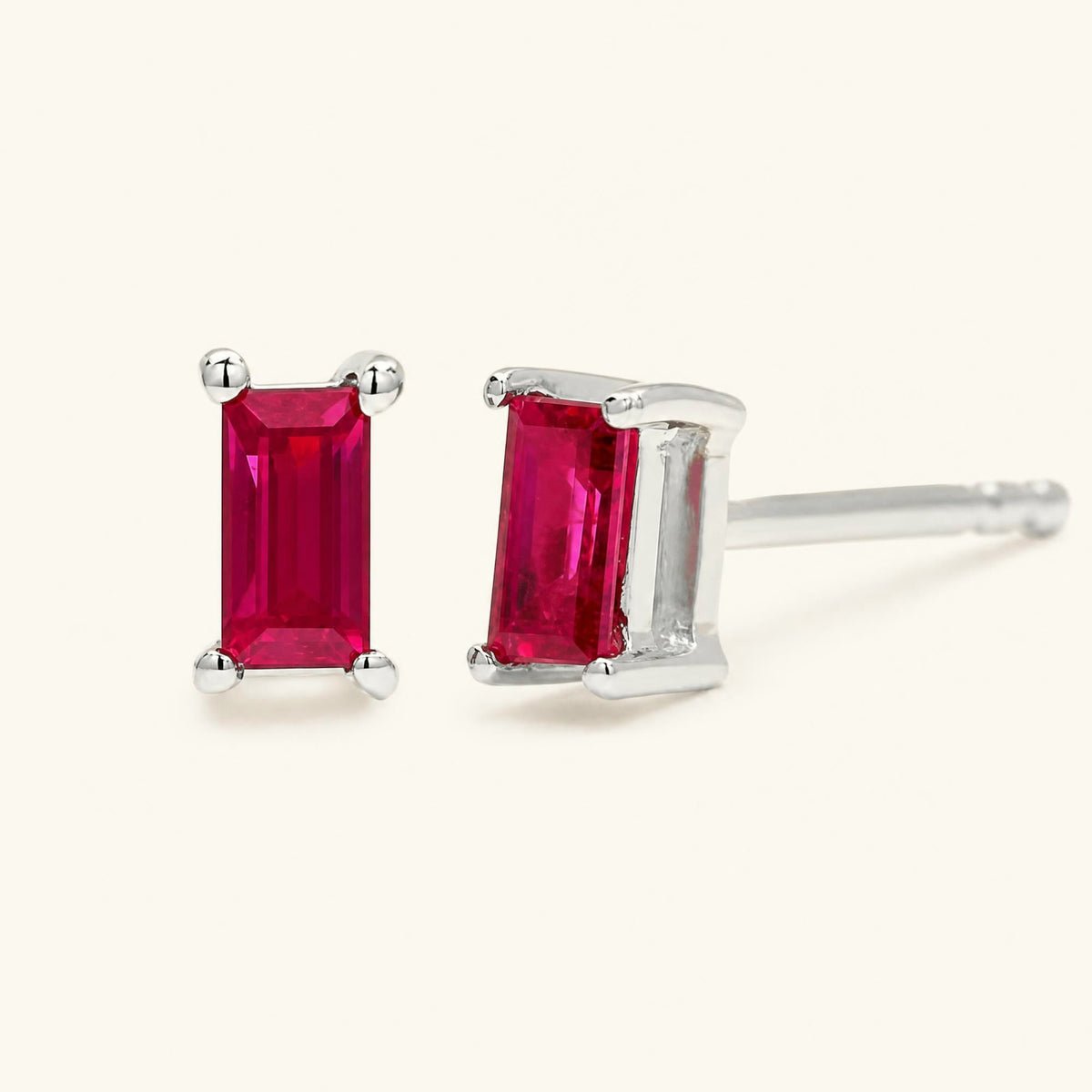 Shanti Ruby Earrings - white gold