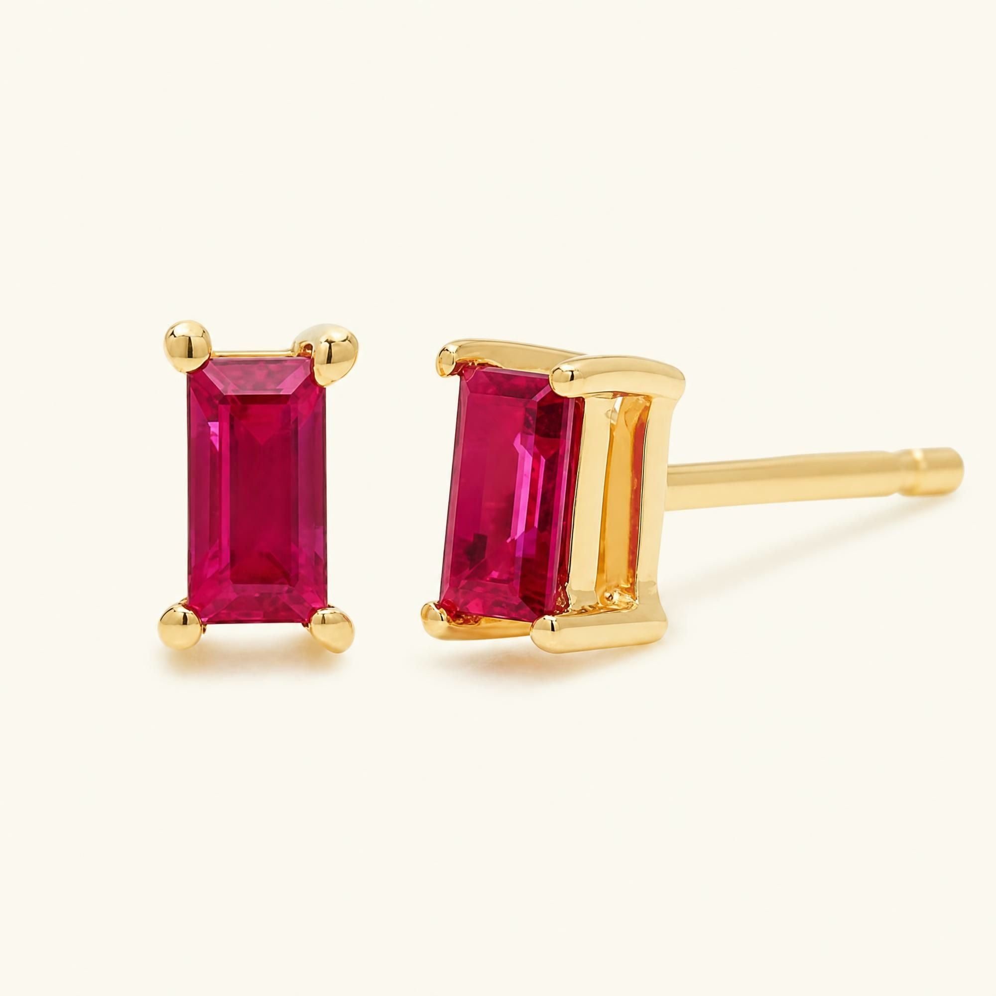 Shanti Ruby Earrings - yellow gold