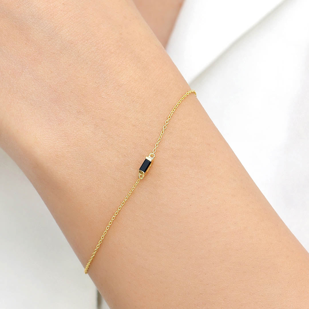 bracelet diamant noir baguette Shanti