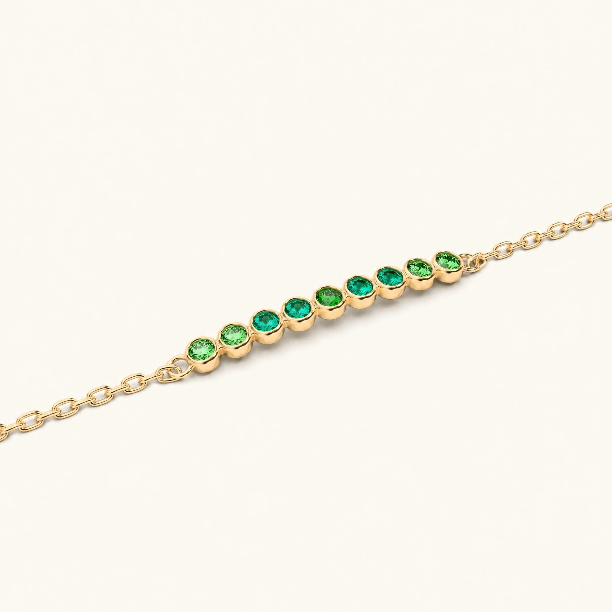 Emerald Noor bracelet for women in yellow gold