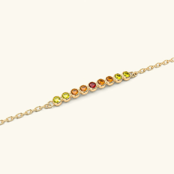 Noor yellow gold bracelet women orange sapphire