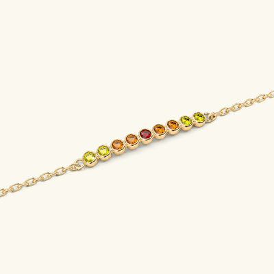 Noor yellow gold bracelet women orange sapphire