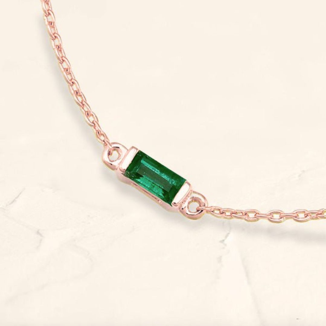 Shanti emerald bracelet rose gold