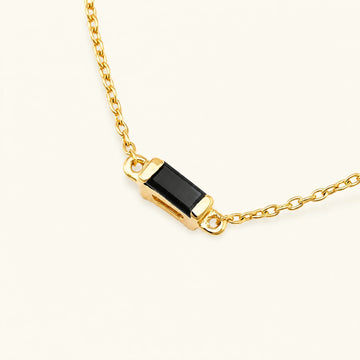 bracelet solitaire baguette diamant noir Shanti