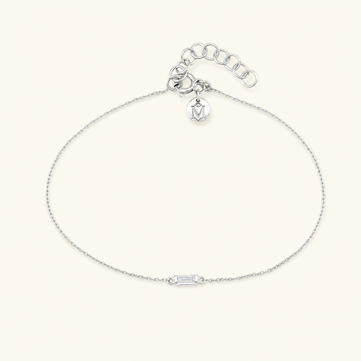 Shanti bracelet white gold 18K diamond baguette cut