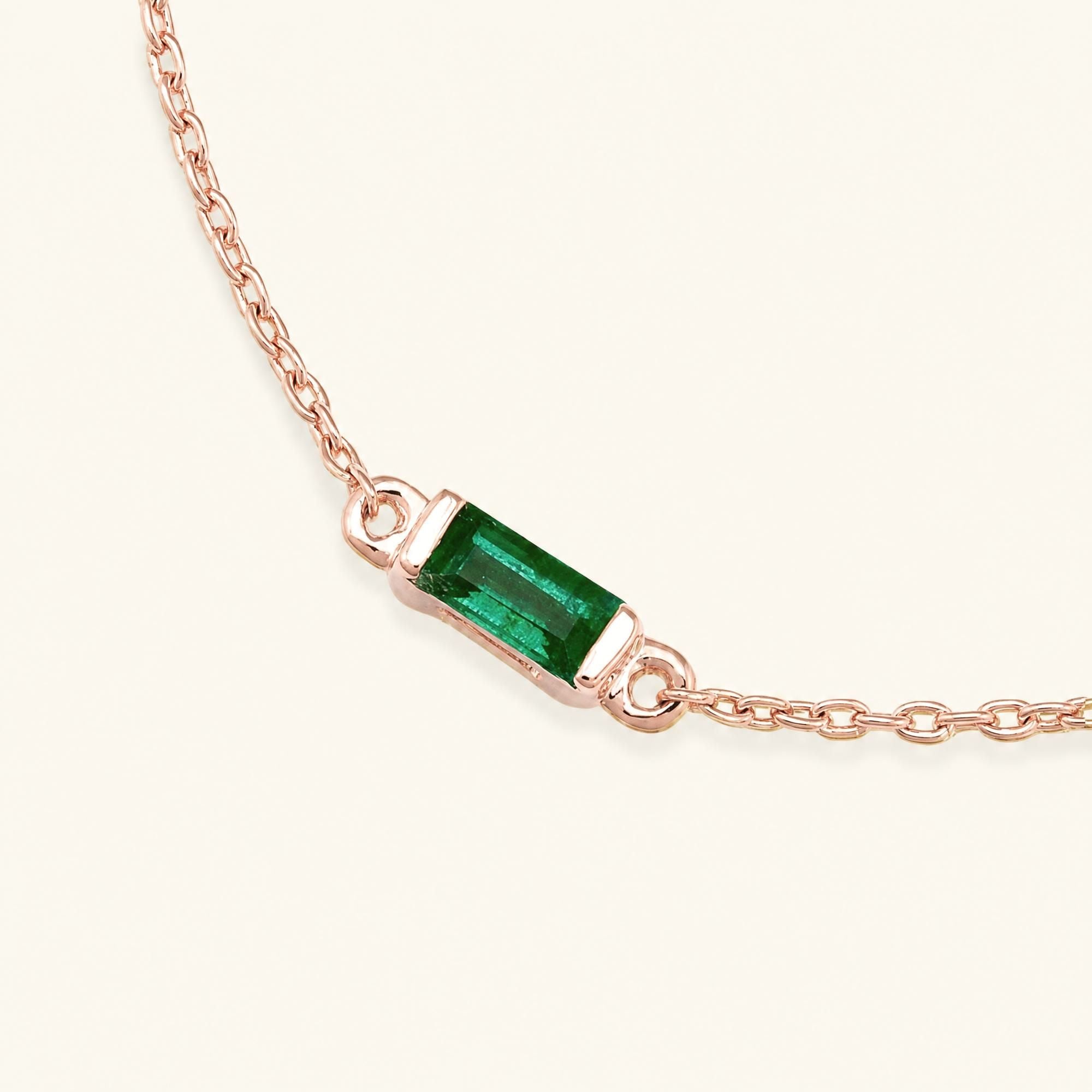 Shanti emerald bracelet rose gold
