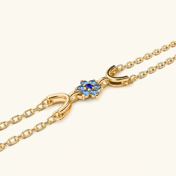 Surya yellow gold bracelet for women with sapphire