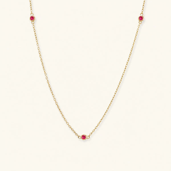 Collier ras de cou rubis serti clos Asonya