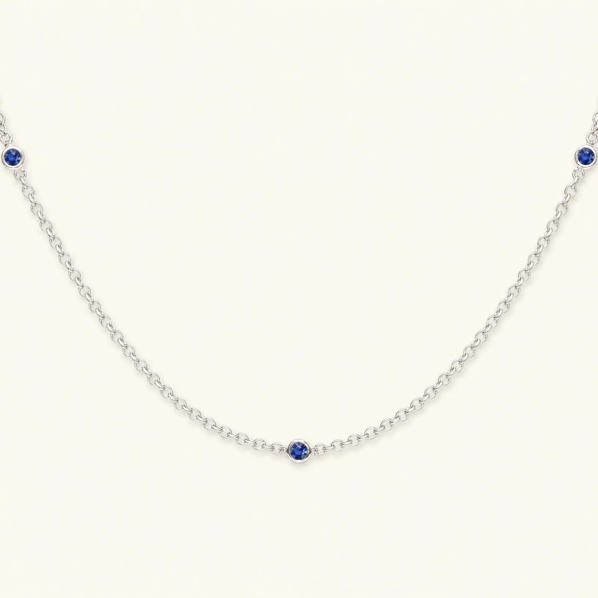 Asonya sapphire necklace in white gold