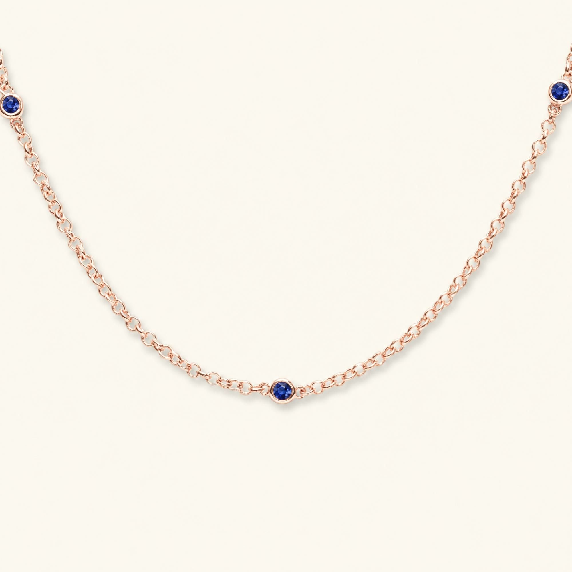 Asonya sapphire necklace for women rose gold