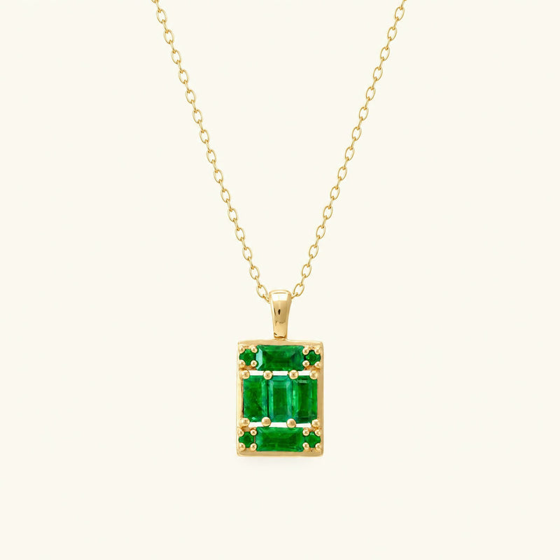 Atma geometric emerald necklace