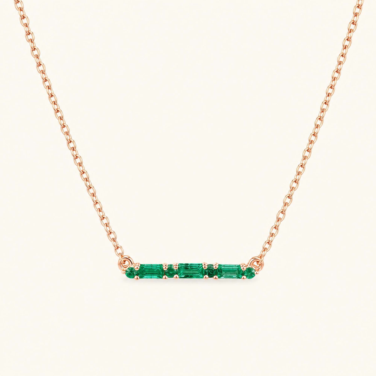 Bhagya necklace emerald rose gold
