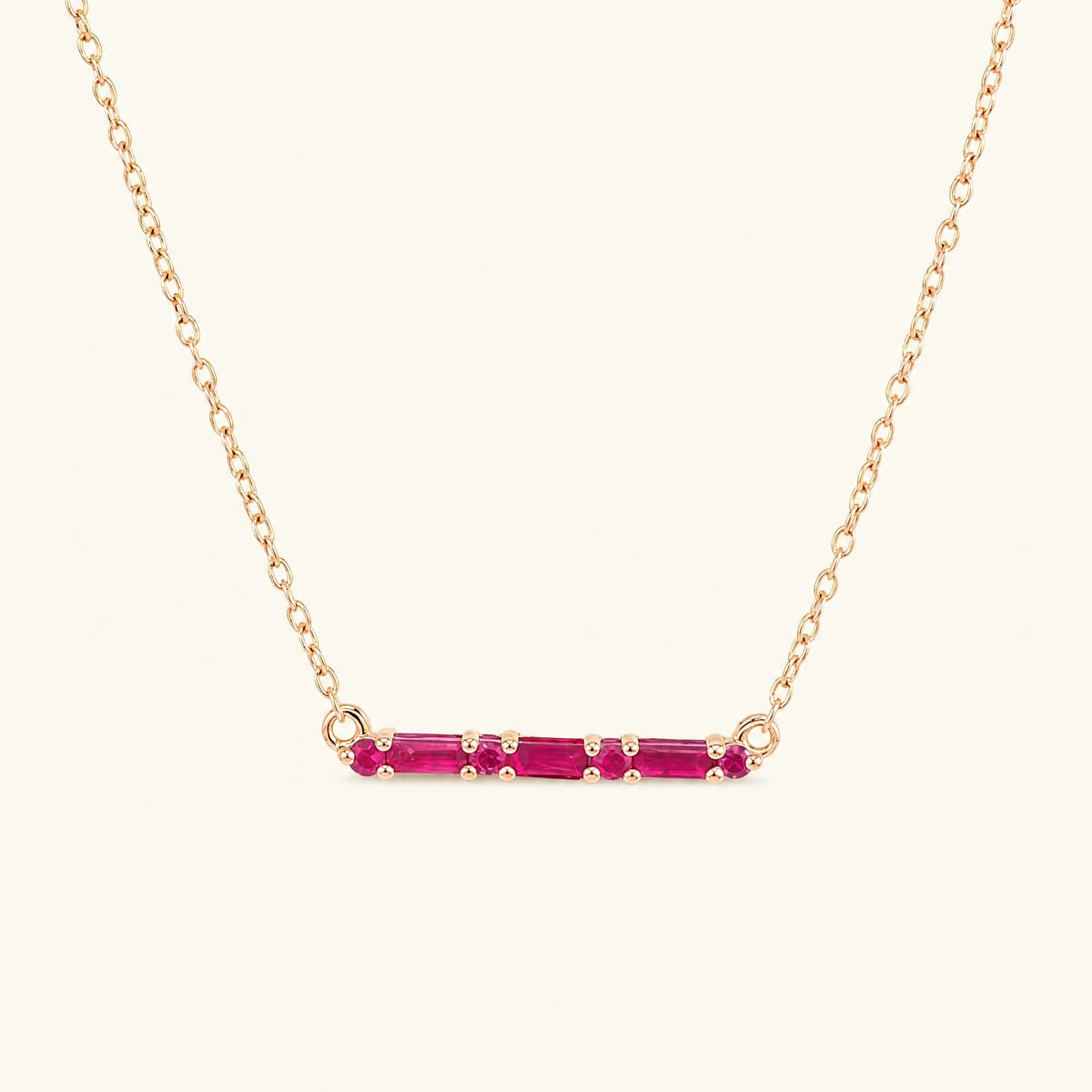 Bhagya geometric ruby necklace in rose gold for women