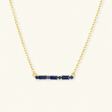 Collier Bhagya saphir horizontal géométrique baguette