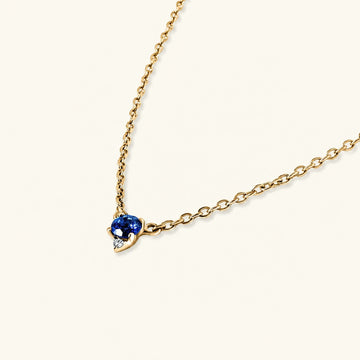 Sapphire diamond necklace in vermeil gold
