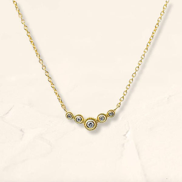 Fine diamond rivière necklace in yellow gold