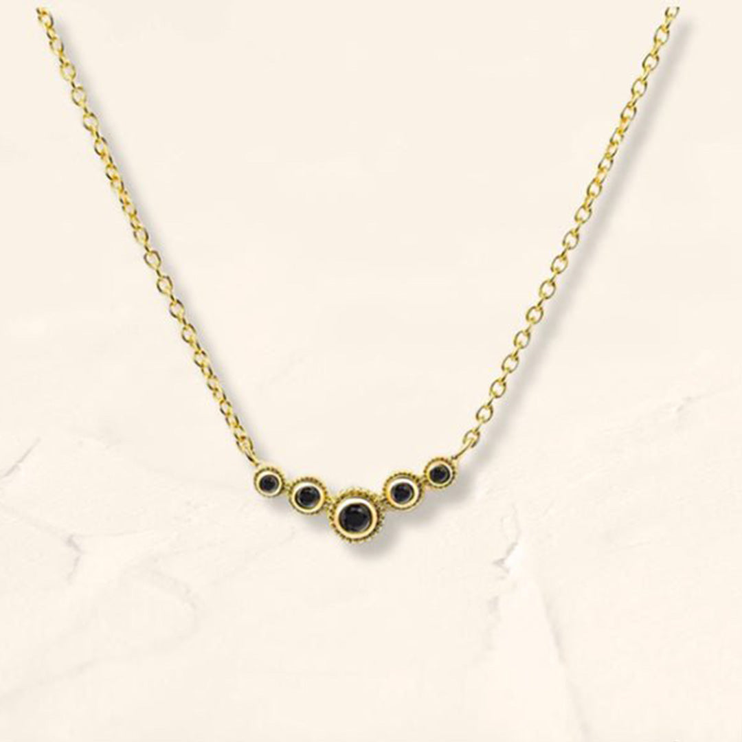 Collier fin rivière de diamant noir en vermeil