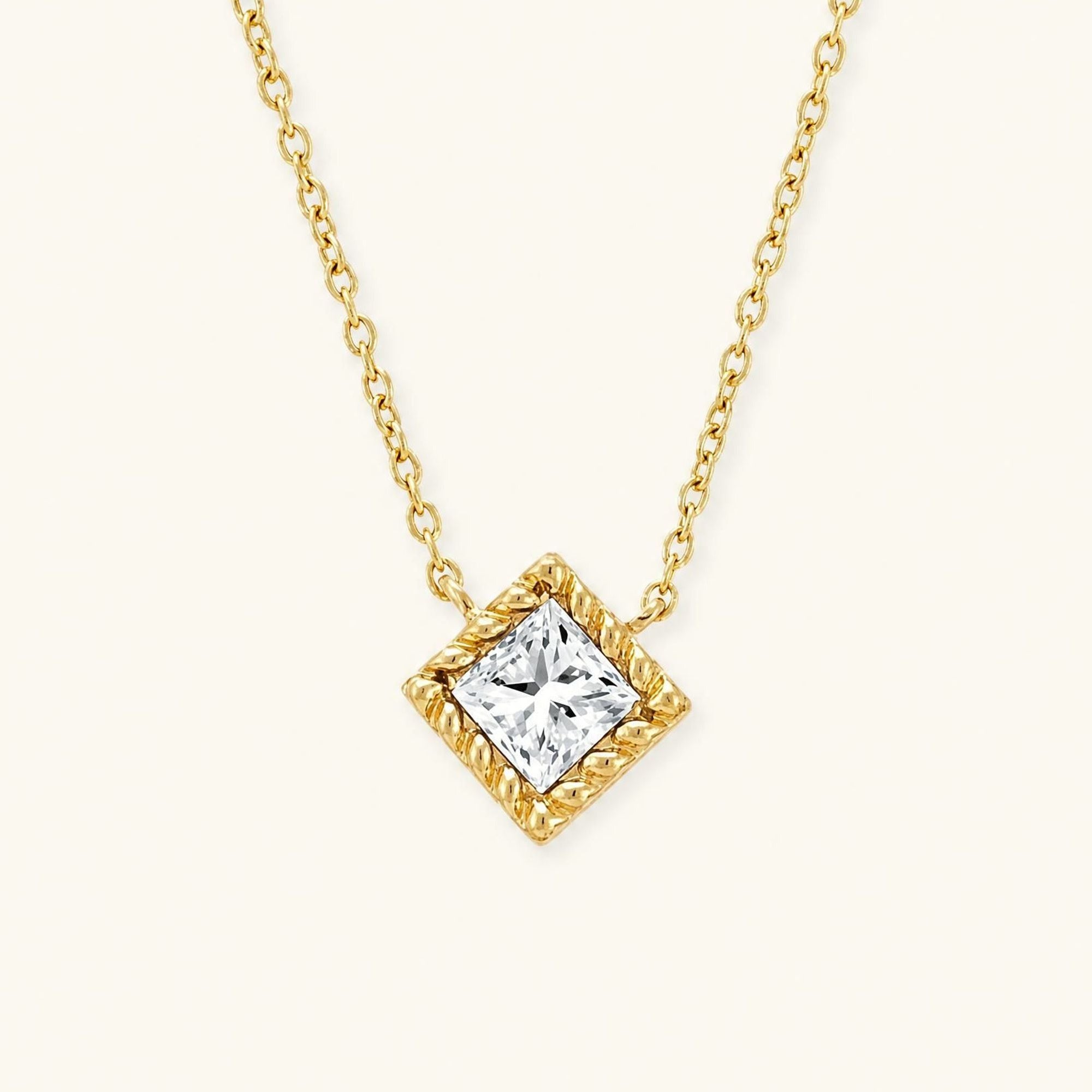 Collier Indrani Diamant taille princesse en or jaune
