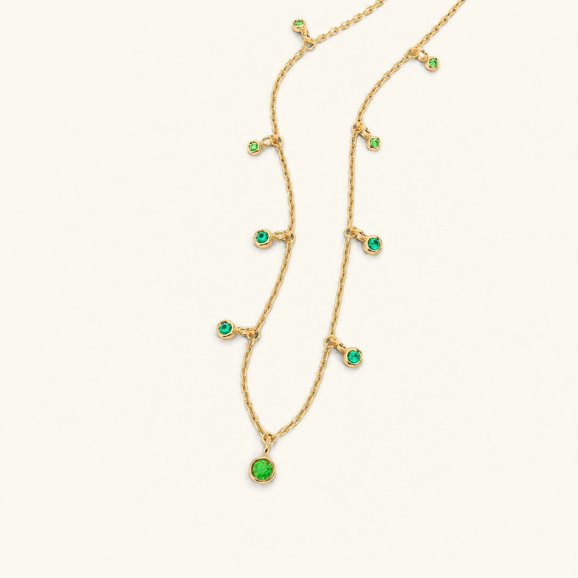 collier megha or jaune emeraude