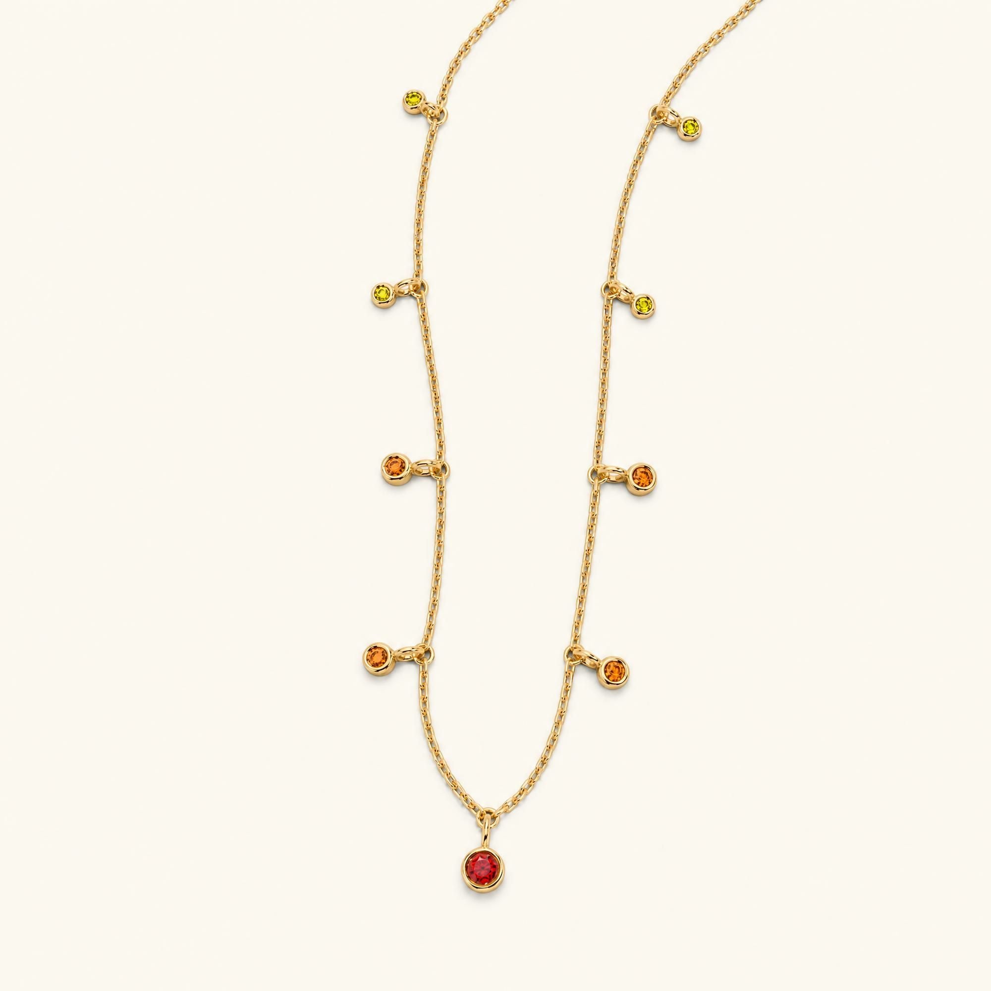 collier or jaune megha saphir orange