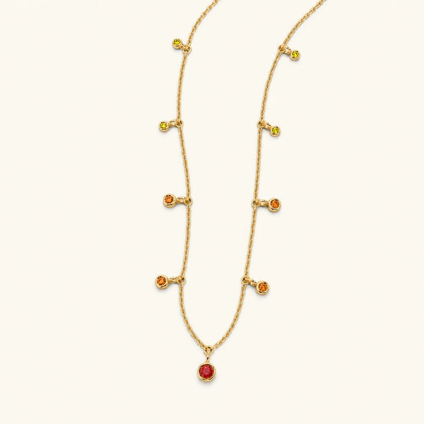 Megha yellow gold necklace with orange sapphire