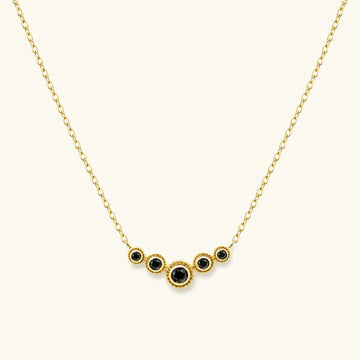 Fine black diamond river necklace in vermeil