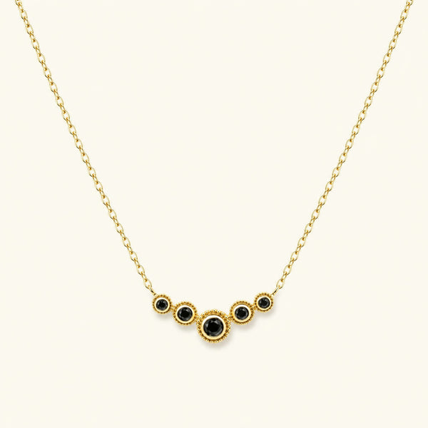 Fine black diamond river necklace in vermeil