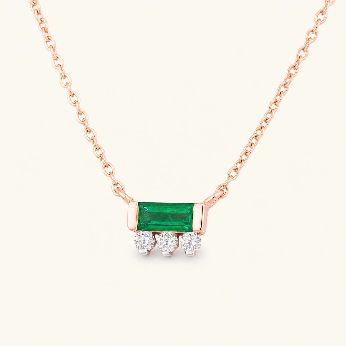Prana necklace emerald rose gold women