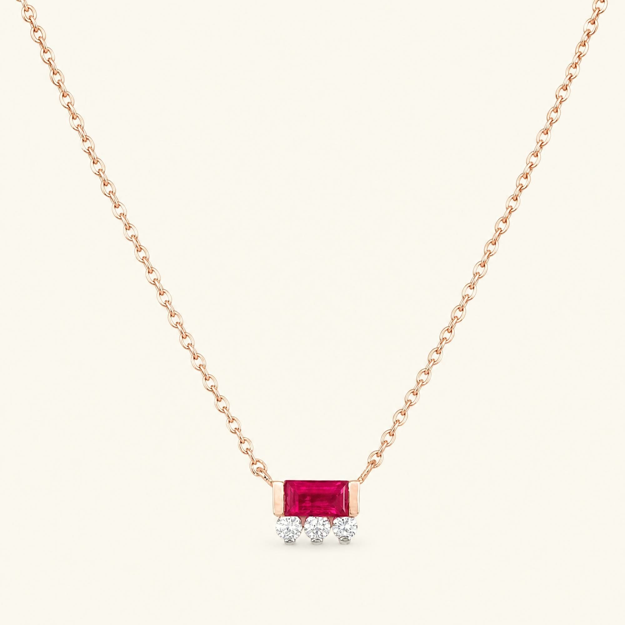 Prana necklace ruby rose gold women