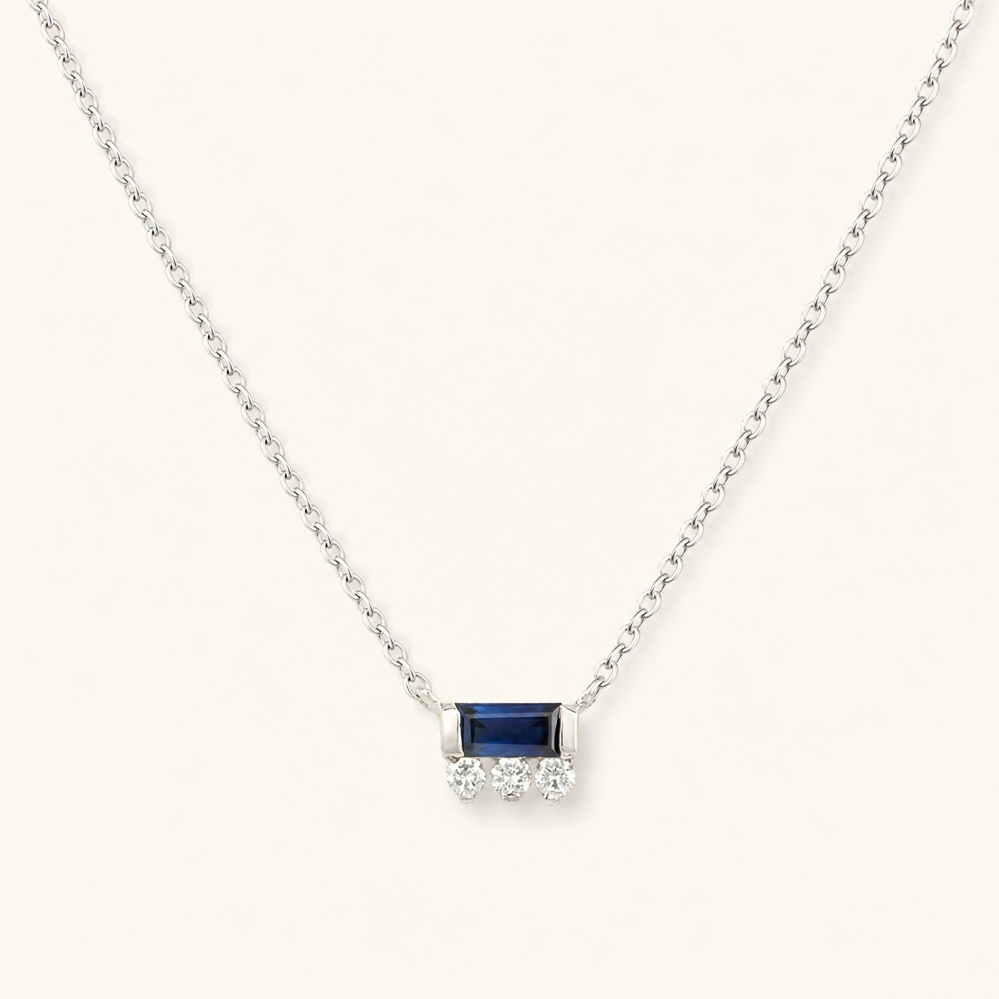 Prana necklace sapphire white gold women