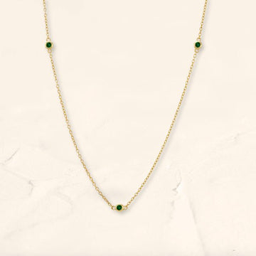 Gold-vermeil and emerald choker necklace