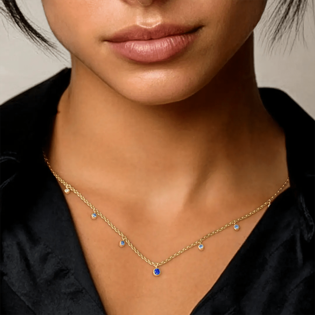 Megha Sapphire Horizon Necklace