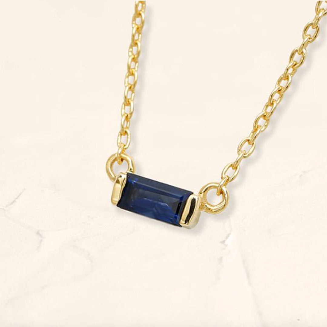 Collier baguette saphir Shanti en vermeil