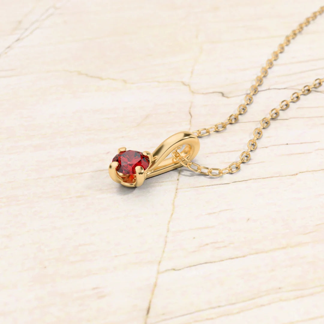 Saral ruby solitaire necklace