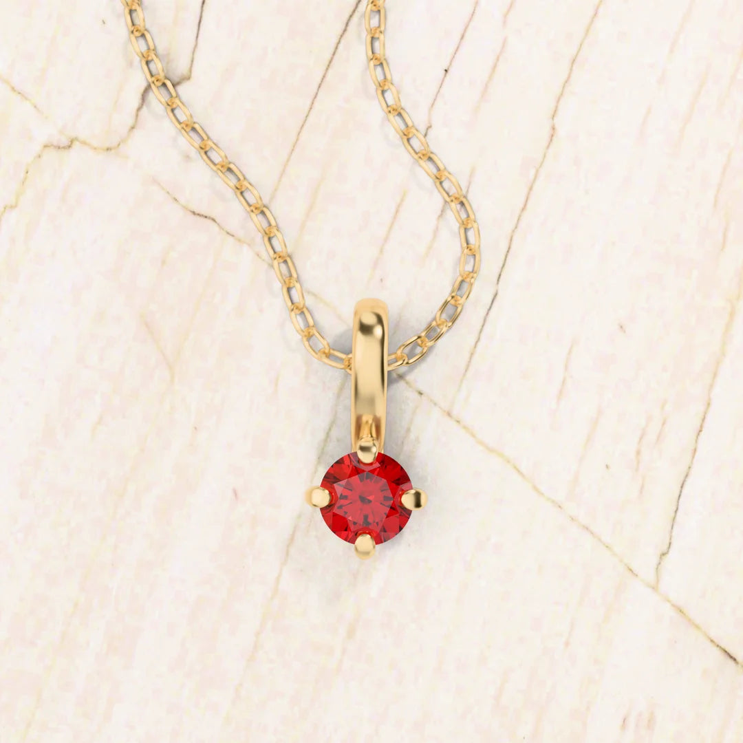 Ruby necklace in 18K yellow gold
