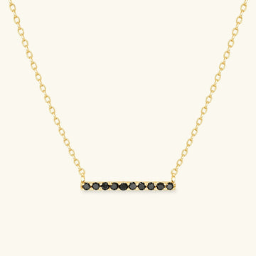 Collier bar diamant noir Ujala en or jaune