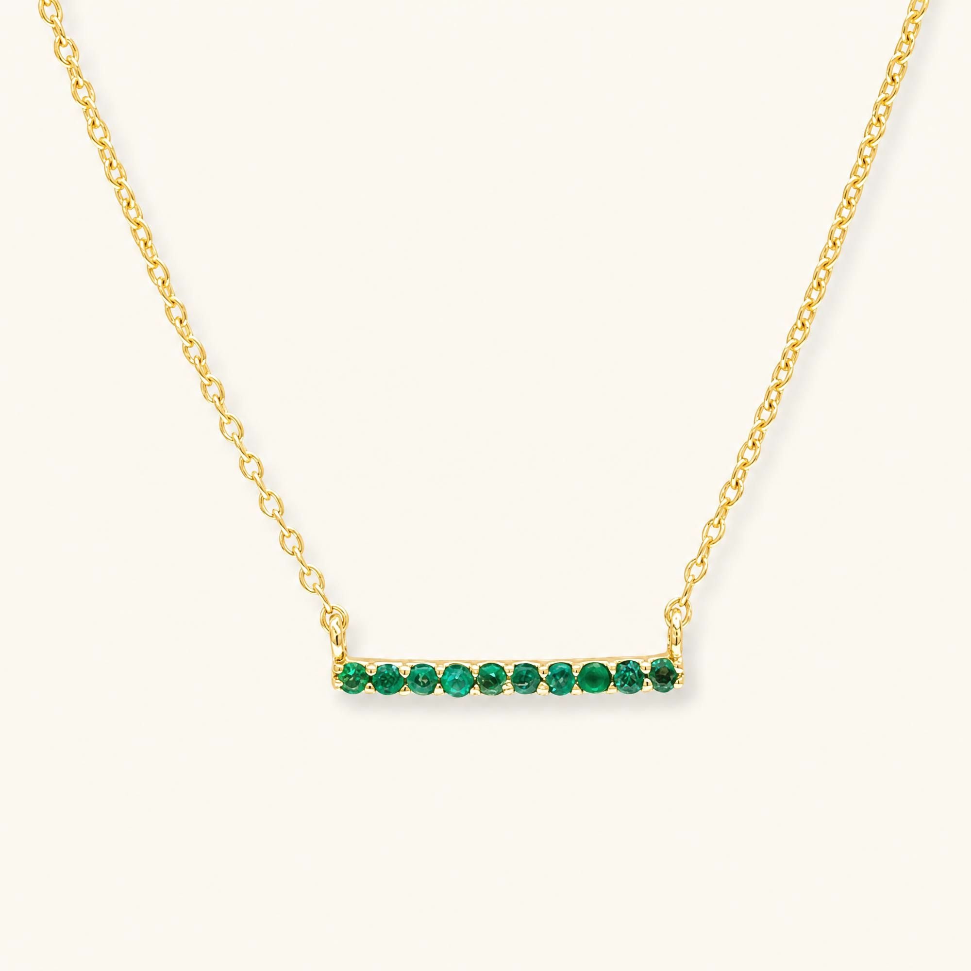 Ujala emerald bar necklace