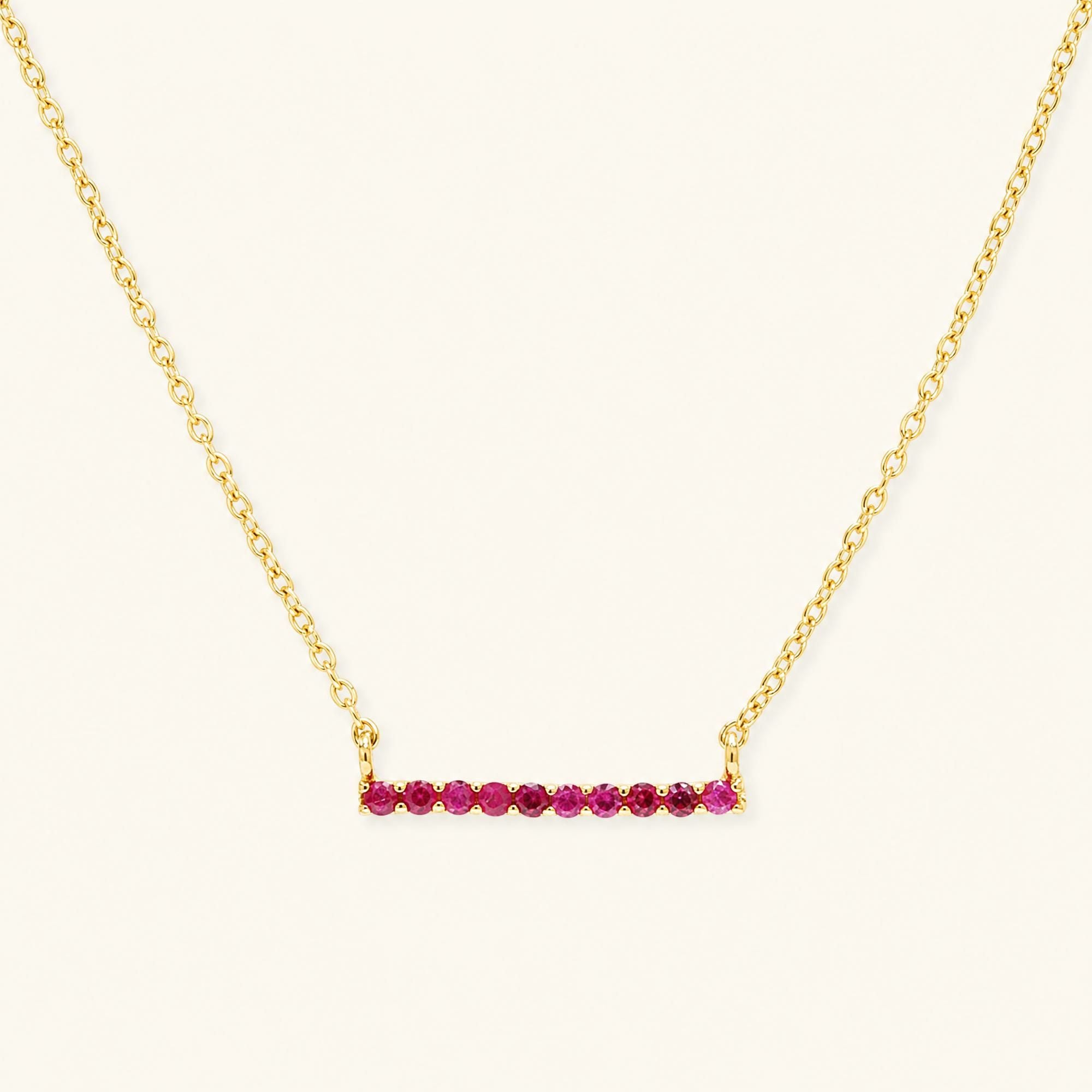 Ujala bar necklace Ruby - yellow gold