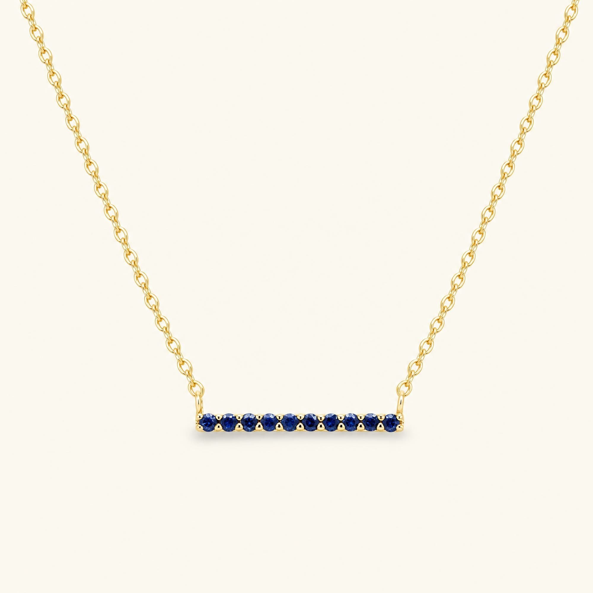 Ujala bar necklace Sapphire - yellow gold