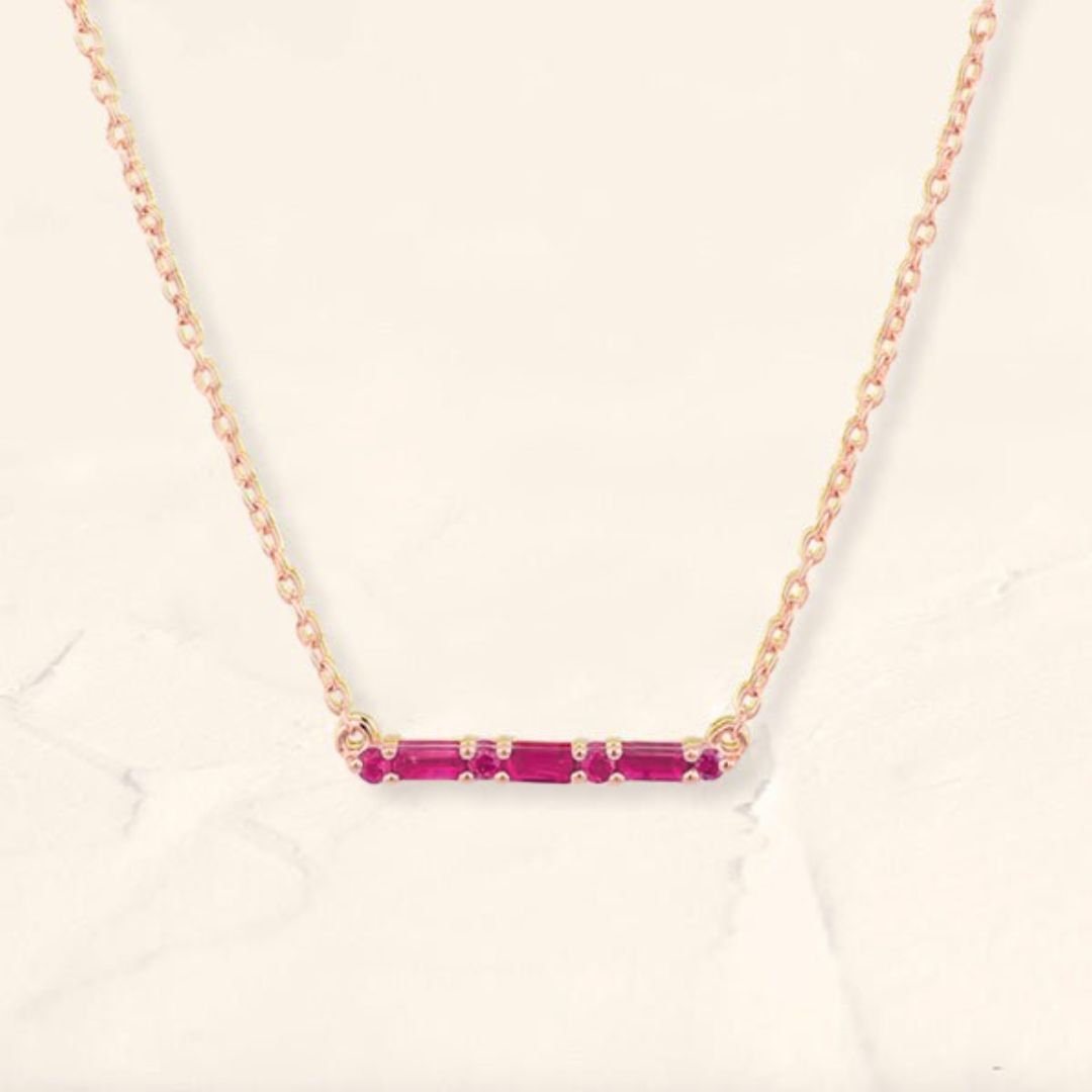 Bhagya ruby necklace rose gold for women