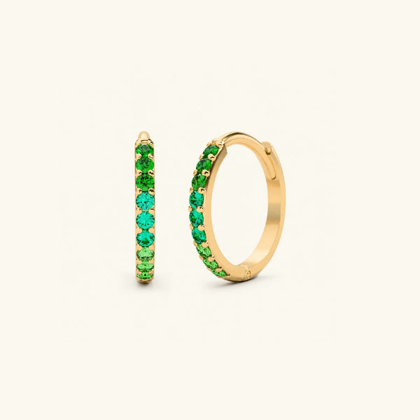 Jyoti Canopy Emerald hoops - yellow gold