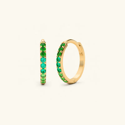 Jyoti Canopy Emerald hoops - yellow gold
