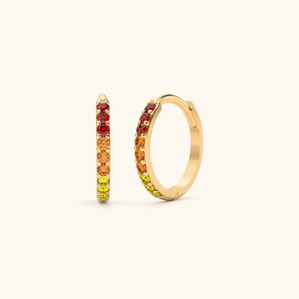 Jyoti Sunset Sapphire hoops - yellow gold