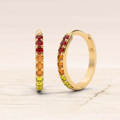 créoles jyoti or jaune saphir orange