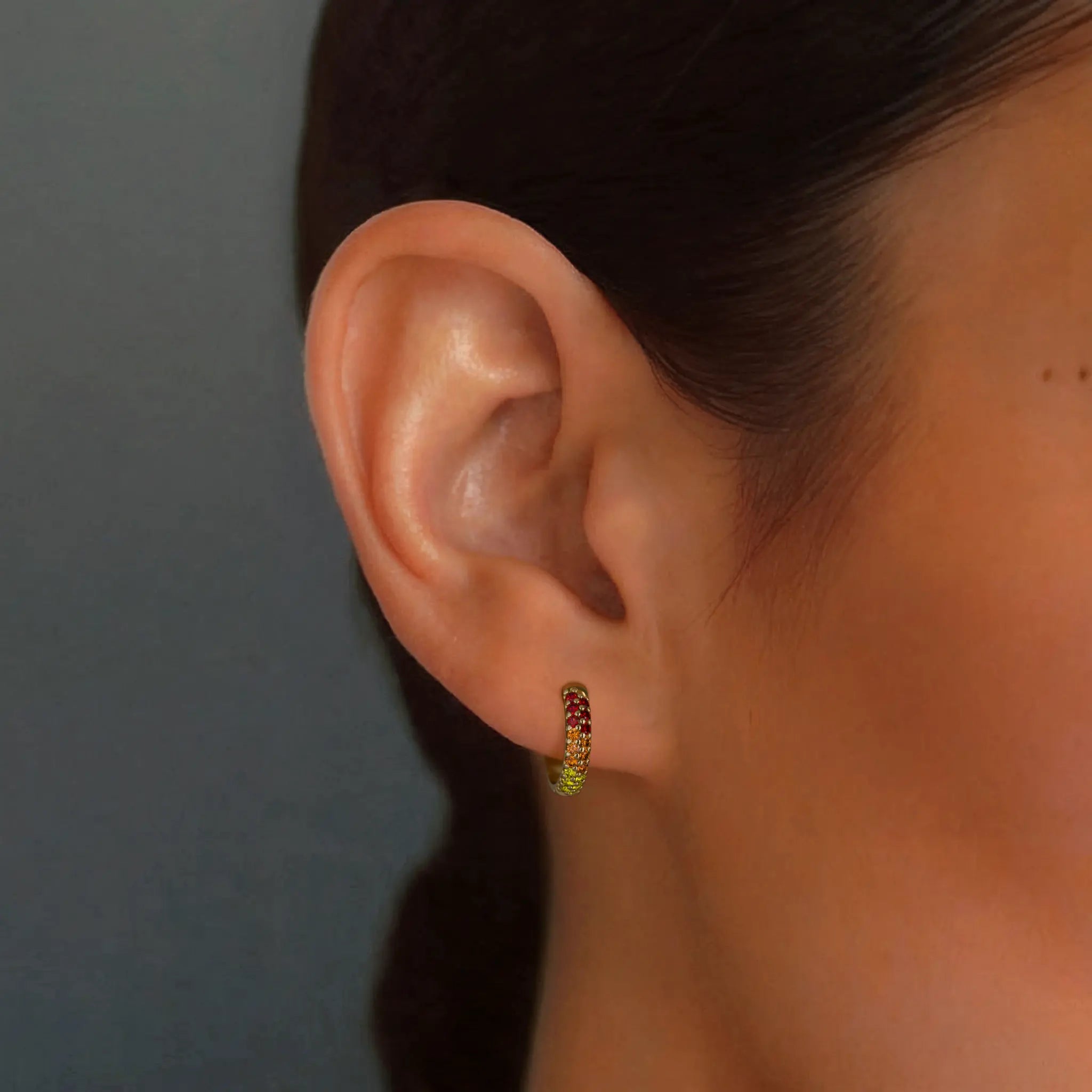 Lavani Sapphire Sunset Creole Earrings 