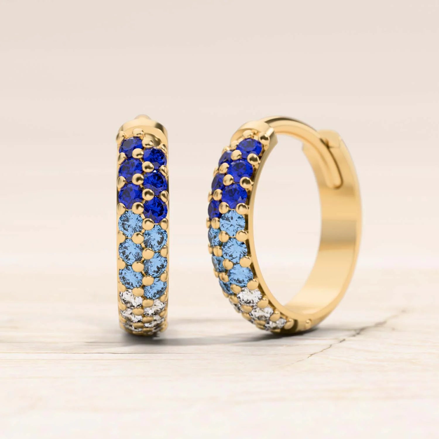 Créoles Lavani or jaune saphir pour femme