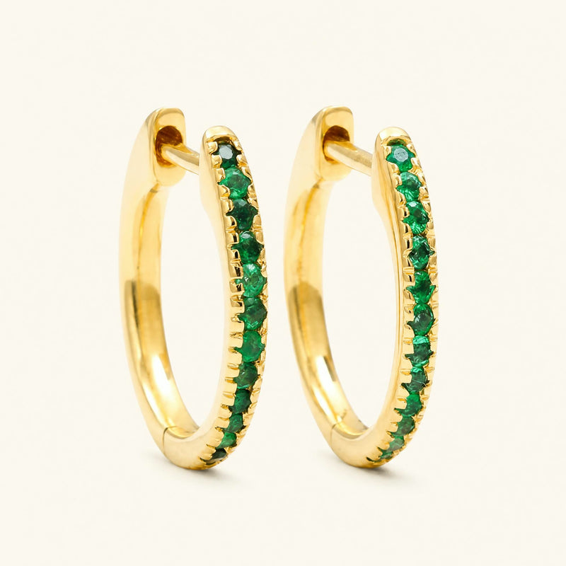 Ujala hoops Emerald - yellow gold