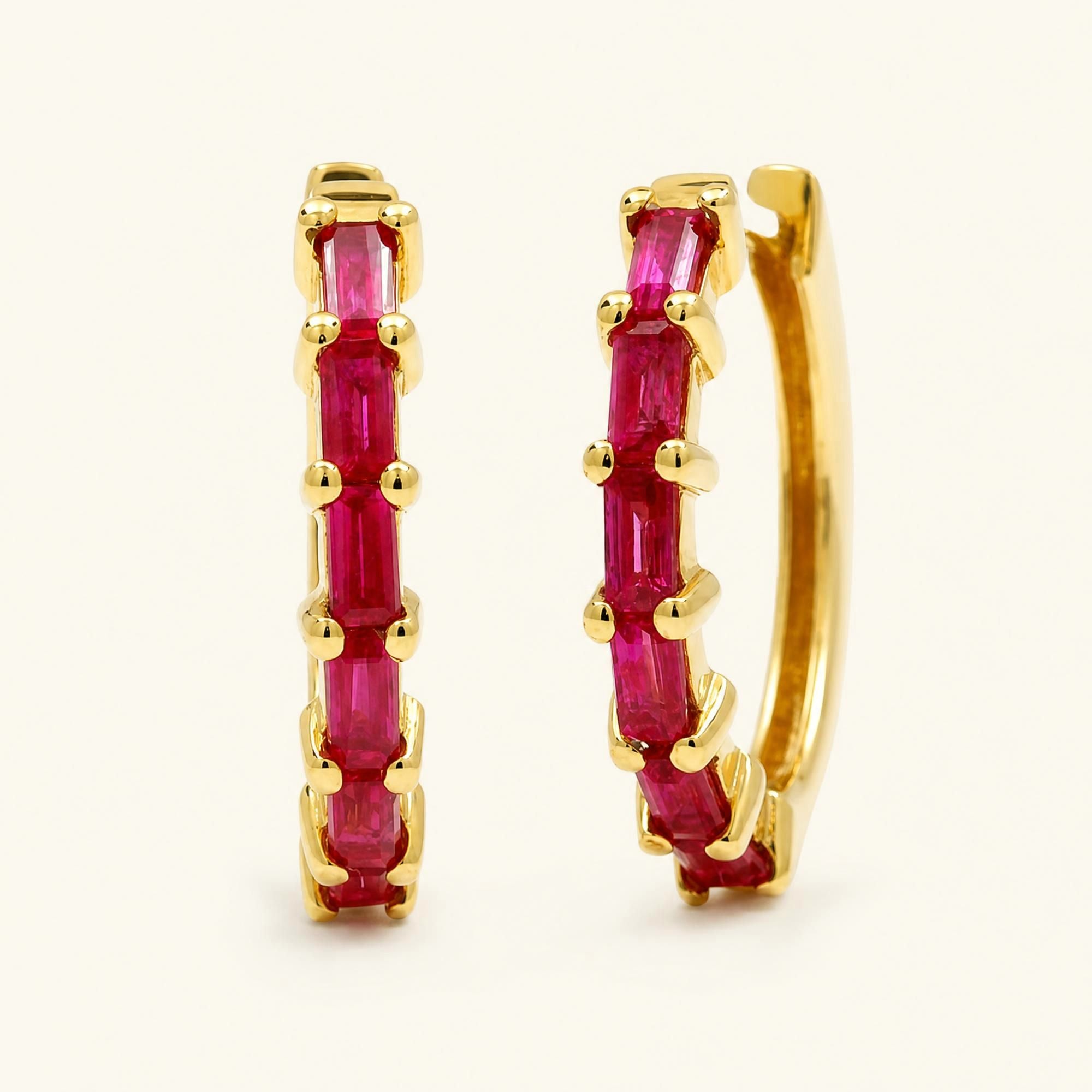 Yatra Ruby Hoops - yellow gold