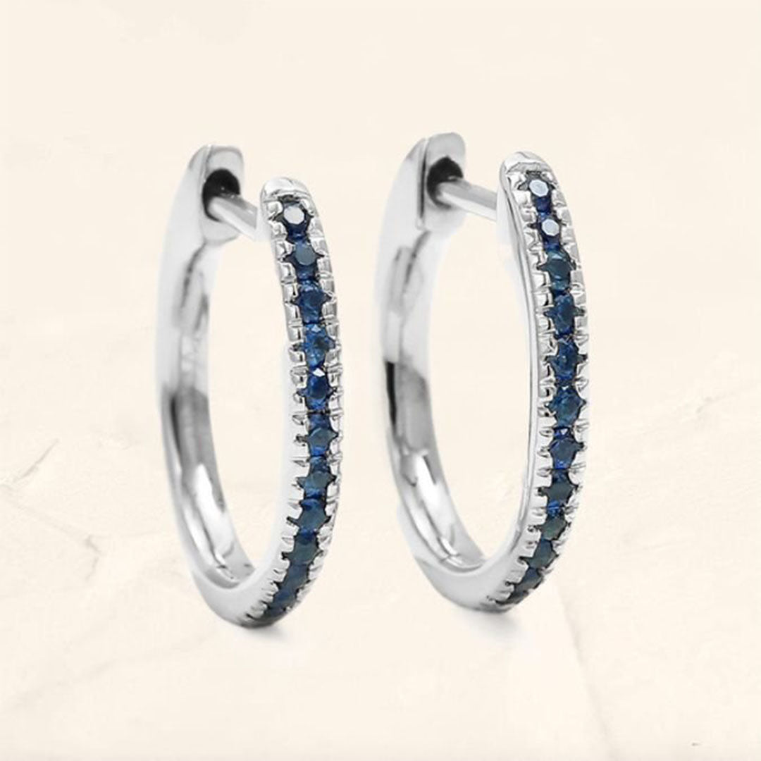 créoles ujala saphir or blanc pour femme