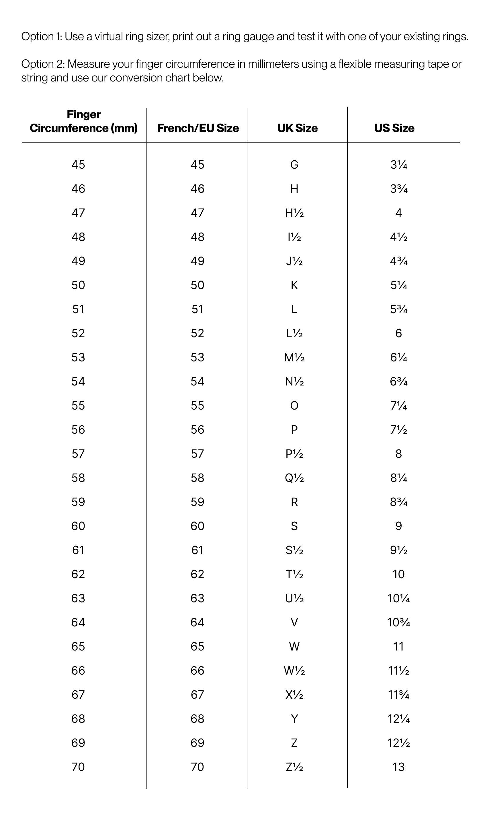 SIZE GUIDE